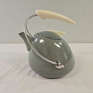MCM Noritake Colorwave Teakettle Sage Green Tea Kettle Atomic Look Vintage